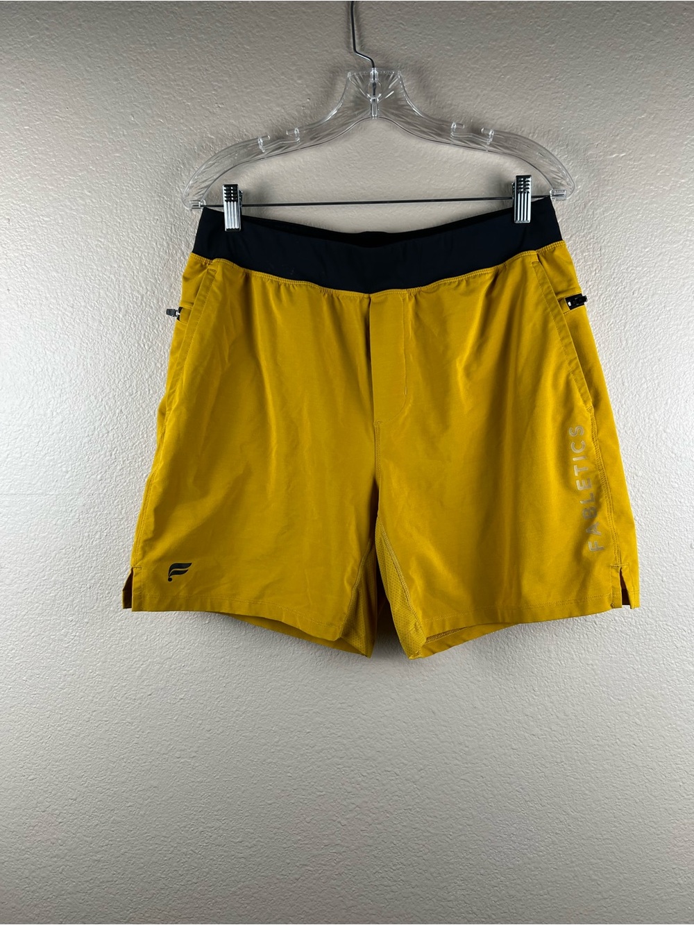 Fabletics Men’s Mustard Yellow Athletic Performance Shorts